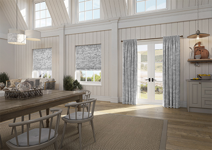 Crushed Velvet, Silver Grey - Roman Blind - Image 6